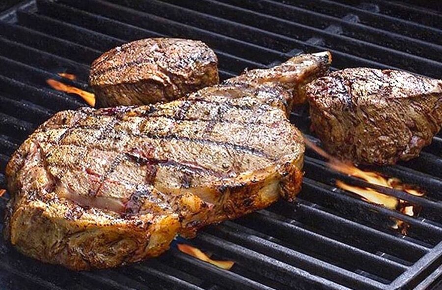 Filets searing on the grill